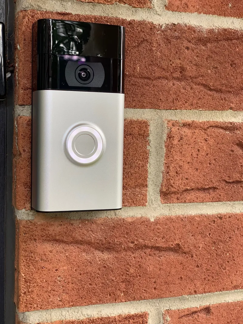 Video doorbell fitted to a brick wall by MAC Secure